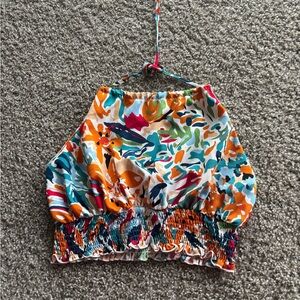 SHEIN Multicolor Abstract Crop Top